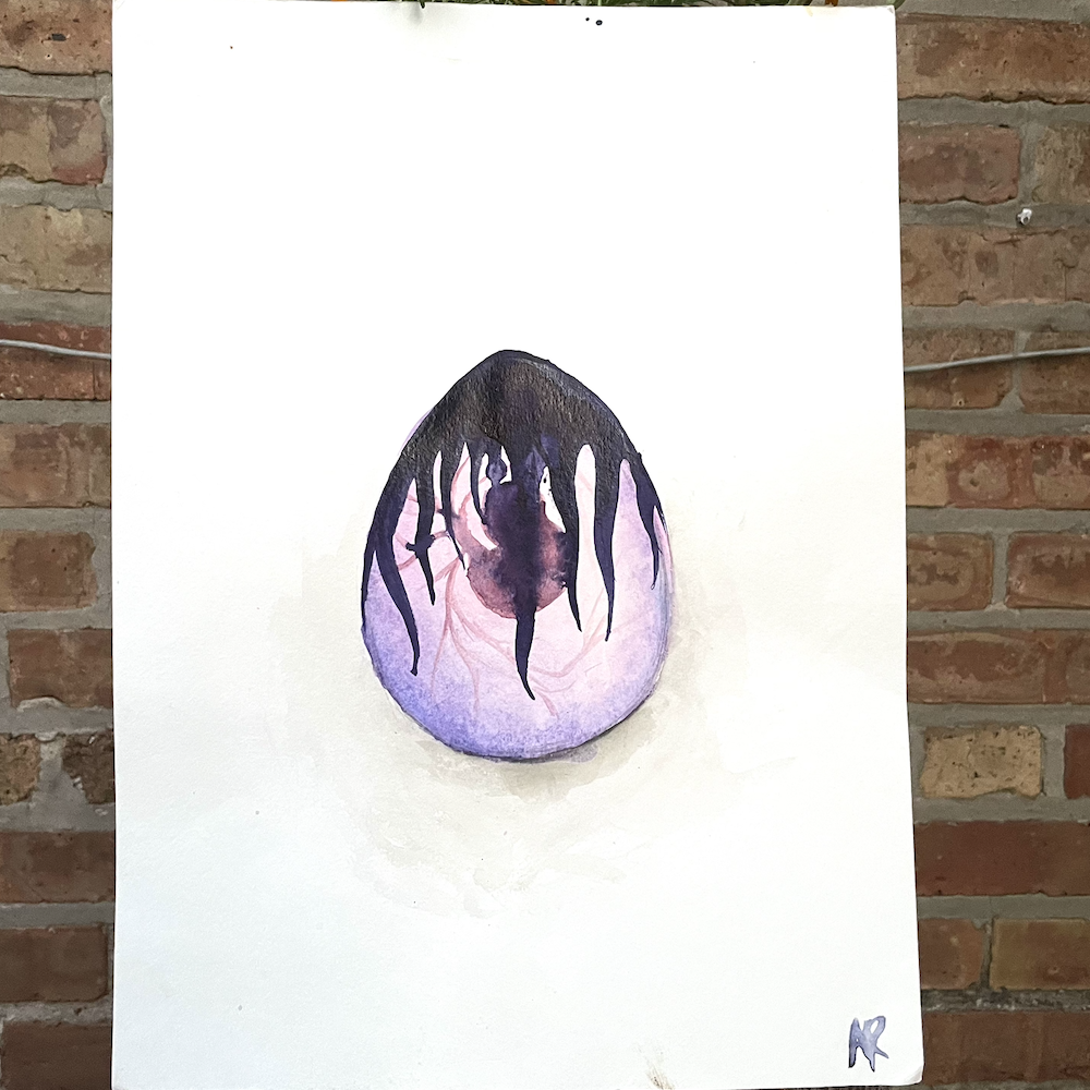 The Watchful Hatchling (Surreal Dinosaur Egg)